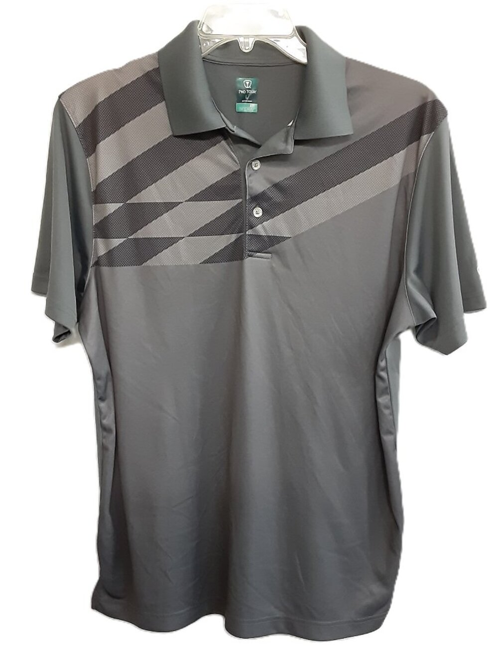 pro tour golf shirt Size LARGE Airplay Pullover Short Sleeve Button Neck